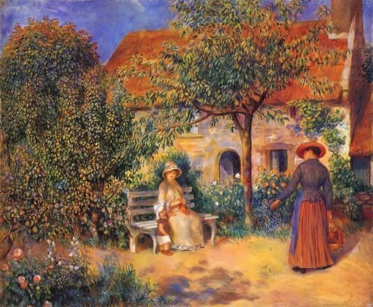 Garden Scene in Brittany - 1886 - Pierre Auguste Renoir Painting